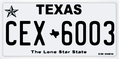 TX license plate CEX6003