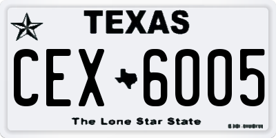 TX license plate CEX6005