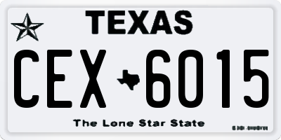 TX license plate CEX6015