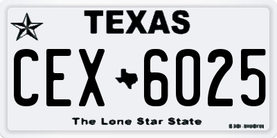 TX license plate CEX6025