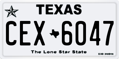 TX license plate CEX6047