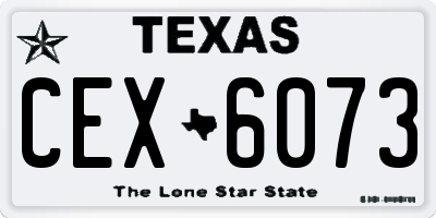 TX license plate CEX6073