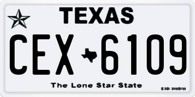 TX license plate CEX6109