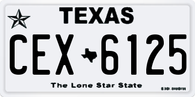 TX license plate CEX6125