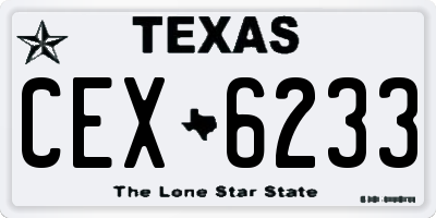 TX license plate CEX6233