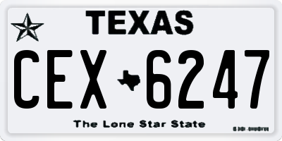 TX license plate CEX6247