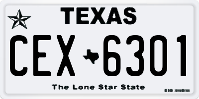 TX license plate CEX6301