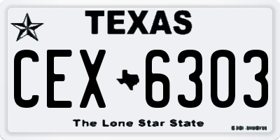 TX license plate CEX6303