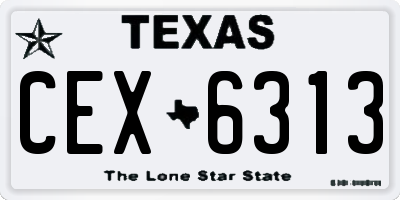 TX license plate CEX6313