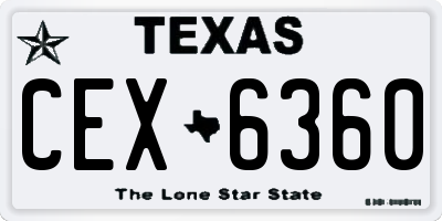 TX license plate CEX6360