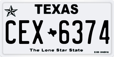 TX license plate CEX6374