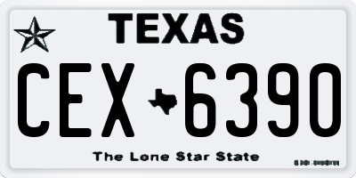 TX license plate CEX6390