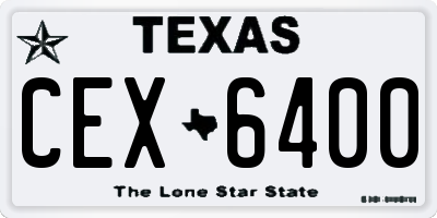 TX license plate CEX6400