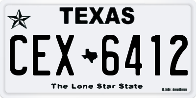 TX license plate CEX6412