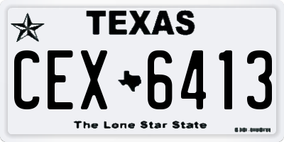 TX license plate CEX6413