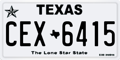 TX license plate CEX6415