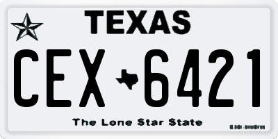 TX license plate CEX6421