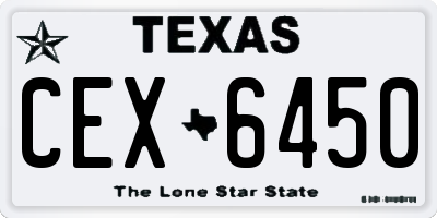 TX license plate CEX6450