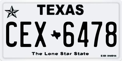 TX license plate CEX6478