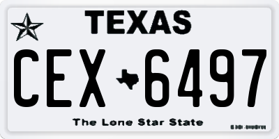 TX license plate CEX6497