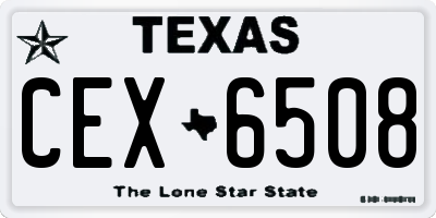 TX license plate CEX6508