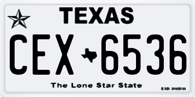 TX license plate CEX6536