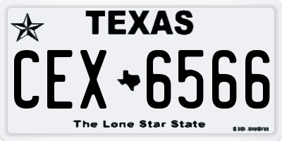 TX license plate CEX6566