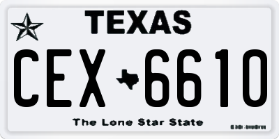 TX license plate CEX6610