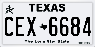 TX license plate CEX6684