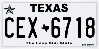 TX license plate CEX6718