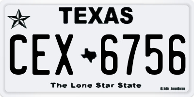 TX license plate CEX6756