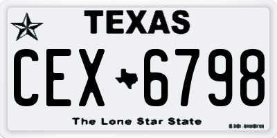 TX license plate CEX6798