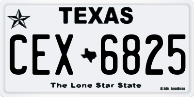 TX license plate CEX6825