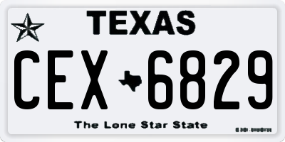 TX license plate CEX6829