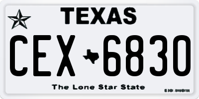TX license plate CEX6830