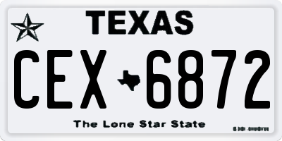 TX license plate CEX6872