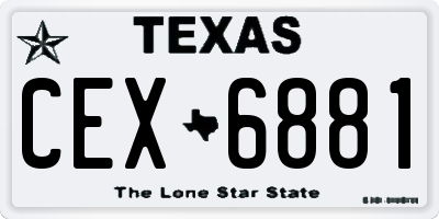 TX license plate CEX6881
