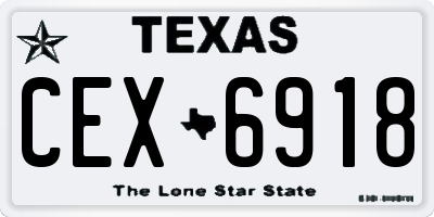 TX license plate CEX6918