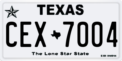 TX license plate CEX7004