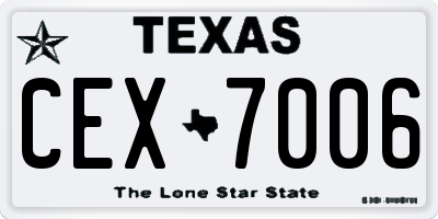 TX license plate CEX7006