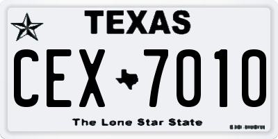 TX license plate CEX7010