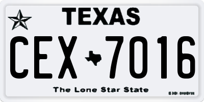 TX license plate CEX7016