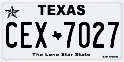 TX license plate CEX7027