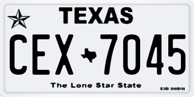 TX license plate CEX7045