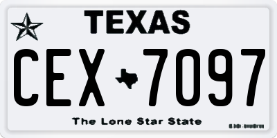 TX license plate CEX7097