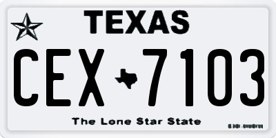 TX license plate CEX7103