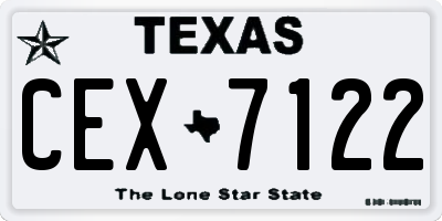 TX license plate CEX7122
