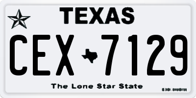TX license plate CEX7129