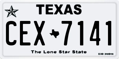 TX license plate CEX7141