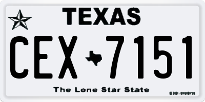 TX license plate CEX7151